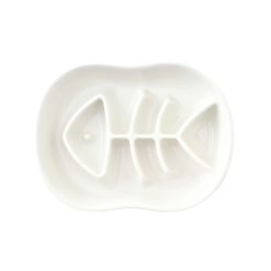 Slow feeder em cerâmica com formato peixe